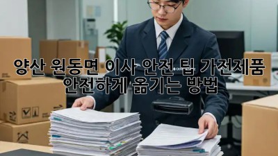 양산 원동면 이사 안전 팁: 가전제품 안전하게 옮기는 방법! ✨