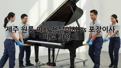 제주 원룸 이사, 용달이사 vs 포장이사 비교 가이드